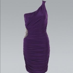 NEW Purple One-Sleeve Cocktail Dress